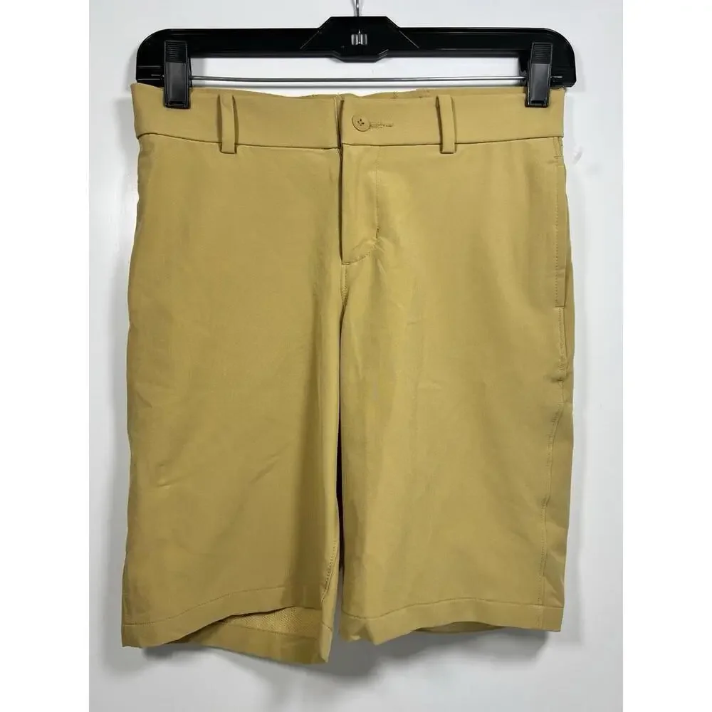 Nike Youth Sz Med Tan/Gold Golf Flex Performance Chinos Shorts NWT